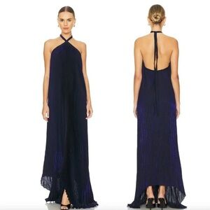 L'Idee | Dresses | Lidee Bisous Strapless Pleated Column Maxi Dress Gown  Hibiscus Verde | Poshmark